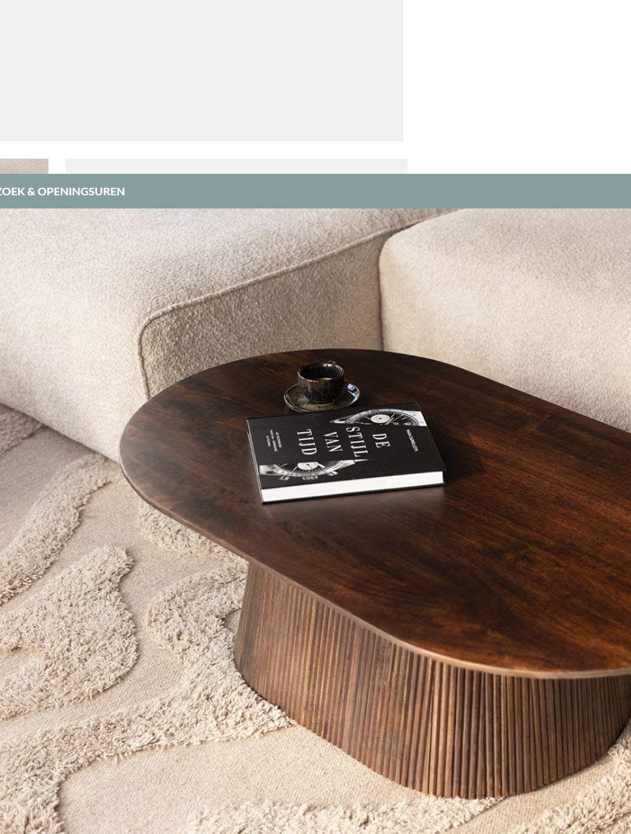 WALNUT FLUTED - COFFEE TABLE